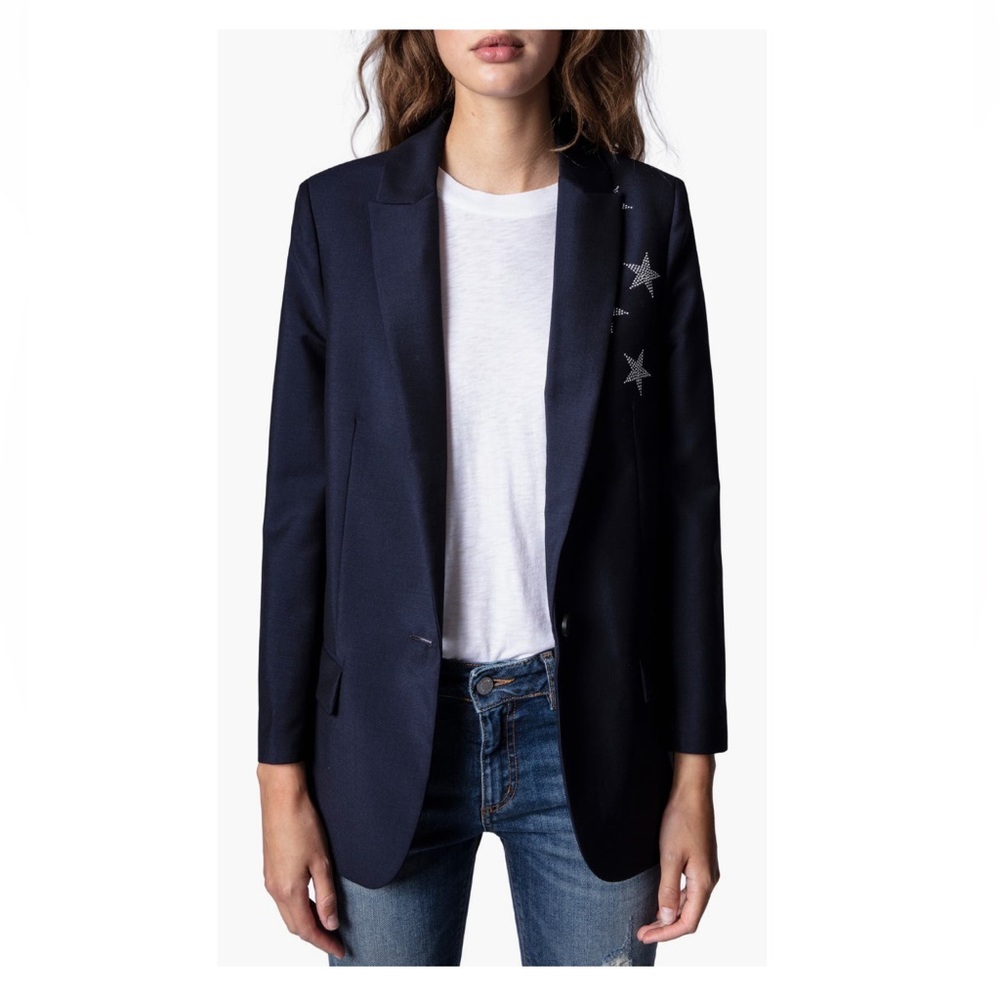 Zadig & Voltaire Viva Strass Stars Wool Blazer